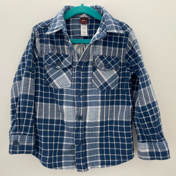 Tea Collection Long Sleeve Double Weave Button Up - Picture 2 of 3